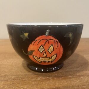 VTG Susan Winget Certified International Halloween Pumpkin Jack O Lantern Bowl